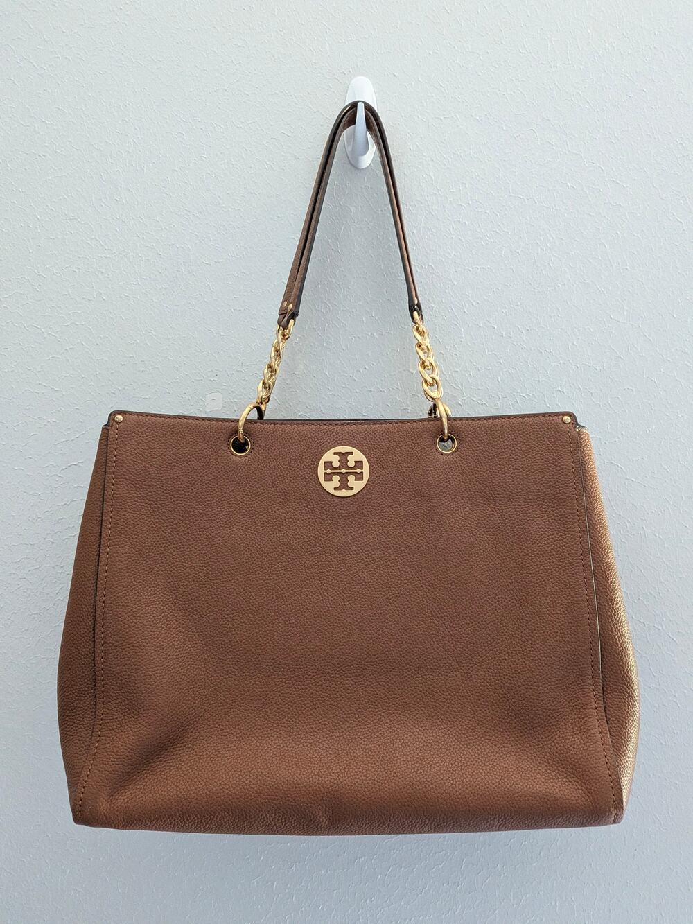 Tory Burch Carson Tote Brown Leather Bag With Original Dust Bag Included